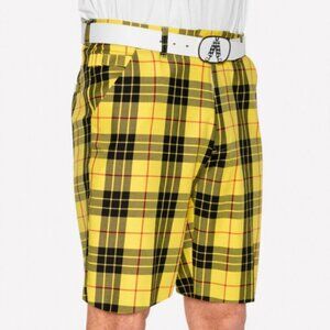 Royal & Awesome Golf Shorts Mens Size 44 Stretch Plaid Loud MacLeod Preppy 10"